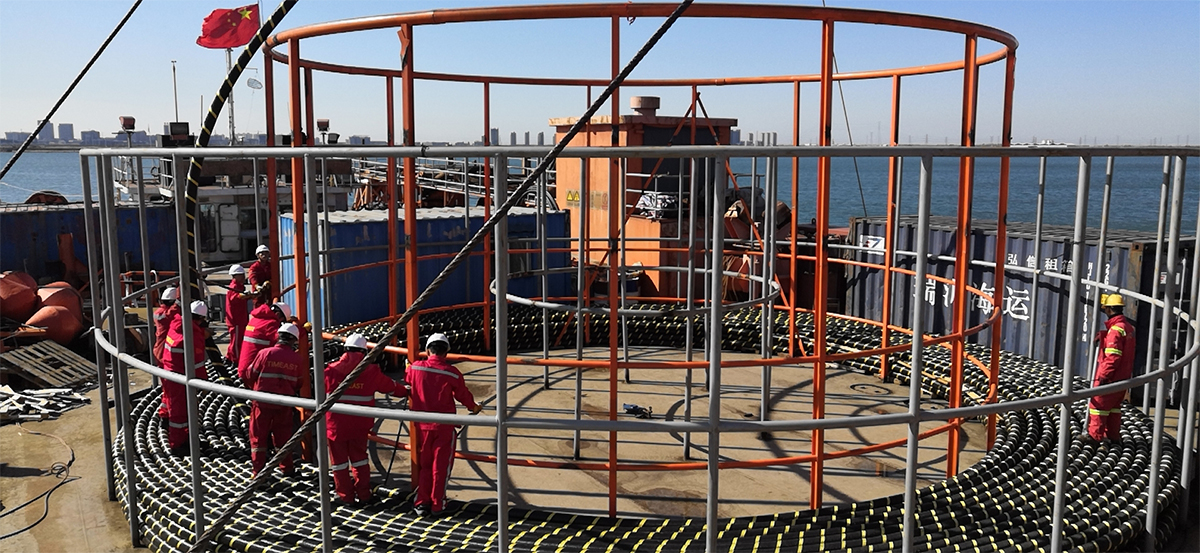 祝（zhù）賀唐山樂亭菩提（tí）島海（hǎi）上（shàng）風電場300兆瓦示（shì）範工程35KV海底光電複合電纜敷埋設項目順利開工