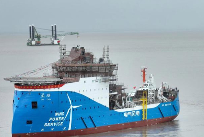 亞洲首製風電運維母船（chuán）下水，中國海上風電邁向深（shēn）海的關鍵一步