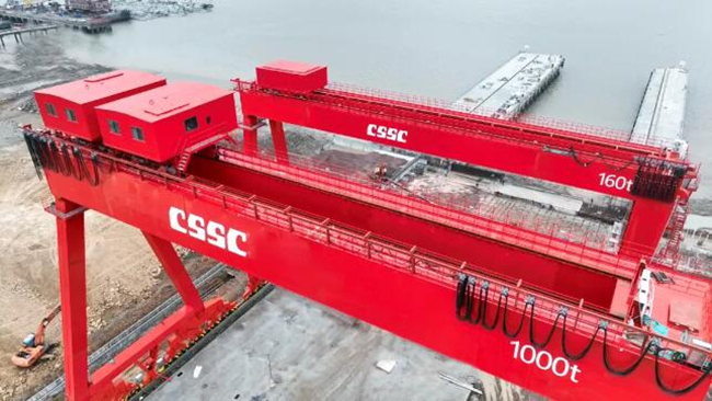 中船科技象山大型海上風電（diàn）裝備產業園配套碼頭（tóu）建成