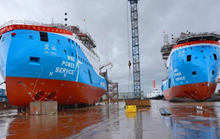 亞洲首製風電運維（wéi）母船下水，中國海上風電邁向深海的關鍵一步