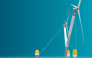 全球單機容量最大漂（piāo）浮式風電平台吊裝（zhuāng）塔筒